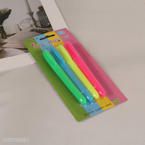 Best selling 4pcs students school office highlighter pen set