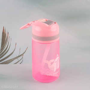 New Arrival 430ml Plastic Water Bottle with <em>Straw</em> for Kids Toddlers