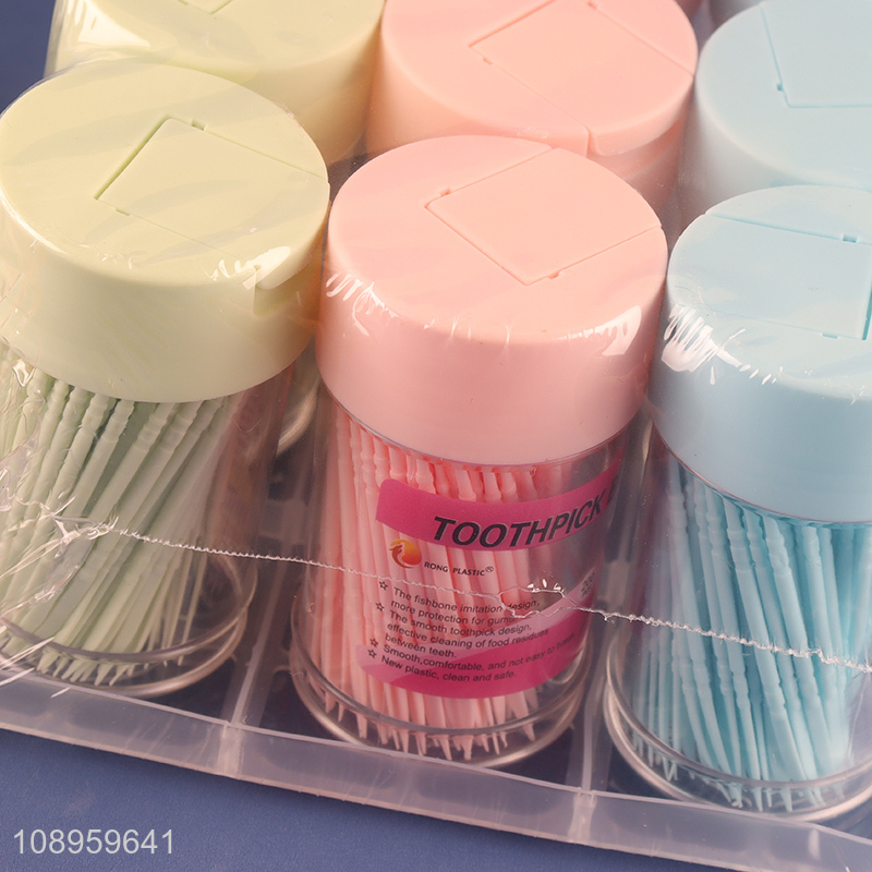 New Product 200PCS*12 Double-Headed Toothpicks Disposable Dental Plastic Toothpicks