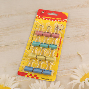 China Imports 12PCS Colorful Binder Clips Paper Clips for Office School