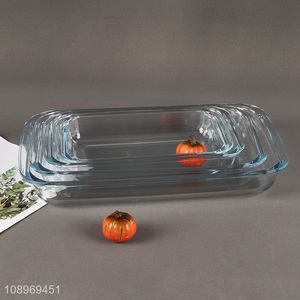 New arrival rectangle clear heat-resistant bakeware tray baking pan