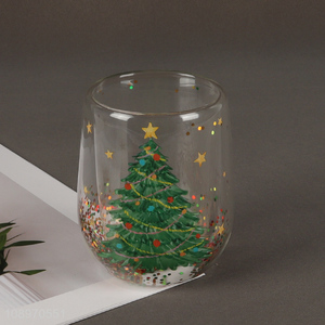 New product christmas series glass water cup drinking cup