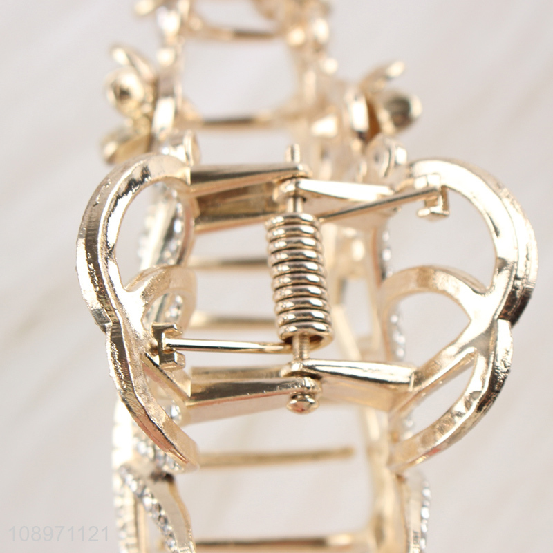 New Product Metal Rhinestone Hair Claw Clips Strong Hold Hair Clamps