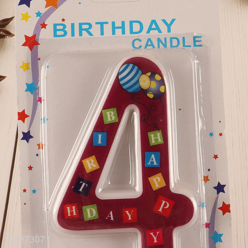 Yiwu market birthday cake decoration number4 candle for sale