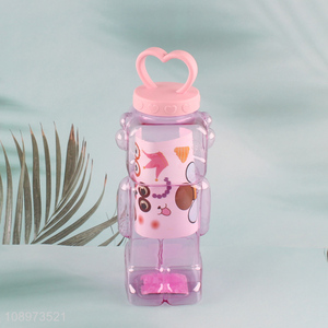 New Product 650ml Cute Plastic Water Bottle for Kids Girls