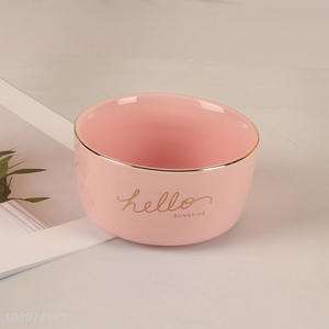 Popular products pink ceramic tableware bowl for home restaurant