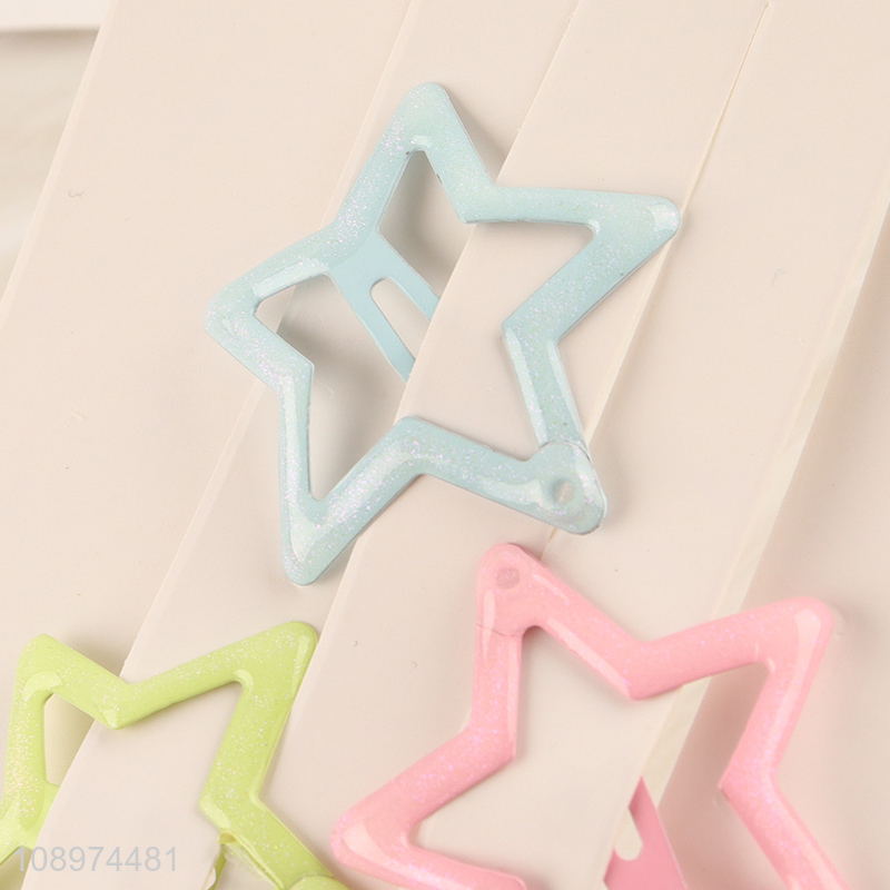 Factory Supply 3PCS Candy Colored Star Hair Clips for Kids