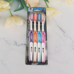 Good price 4pcs adult oral care soft toothbrush set for sale