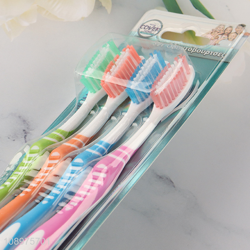 China factory 4pcs adult teeth deep clean soft toothbrush set