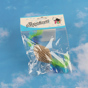 Hot sale pet <em>cat</em> interactive <em>toy</em> corrugated feather <em>toy</em> wholesale