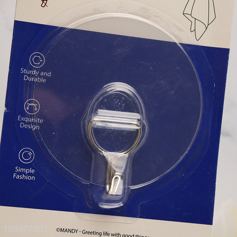 New style round clear bathroom kitchen sticky hook adhesive hook