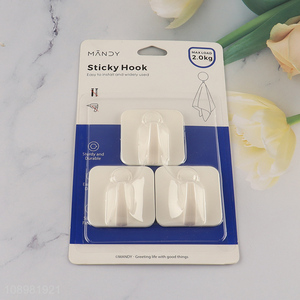 Low price white household sticky hook adhesive hook for bathroom kitchen