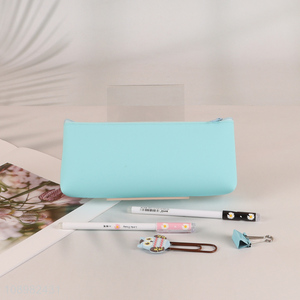 Online Wholesale Silicone Zipper Pen Bag Portable Pencil Pouch for Students