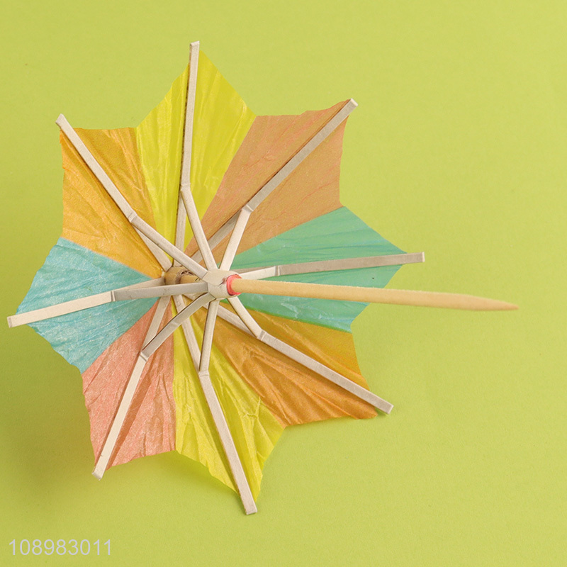 Top products tabletop decoration umbrella wooden fruits pick