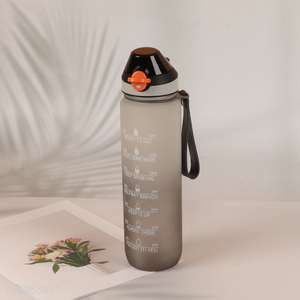 Wholesale 1050ml Durable Plastic Sports Water Bottle with <em>Straw</em> & Time Marker