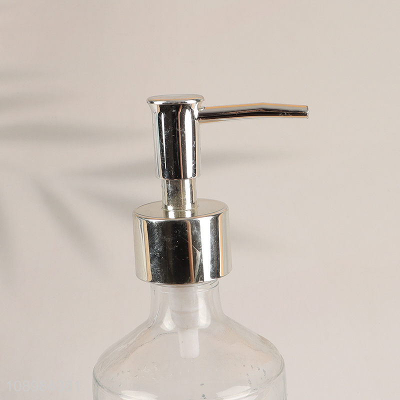 Wholesale Clear Empty Glass Liquid Soap Dispenser for Kitchen Countertop