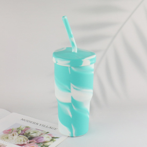 Top products silicone large capacity silicone drinking cup with <em>straw</em>