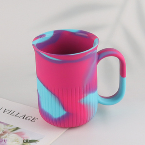 Good selling 260ml silicone mug silicone water cup with handle