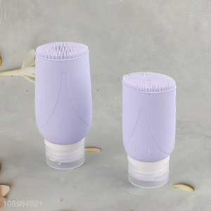 Hot products portable silicone travel toiletries bottle with facial brush