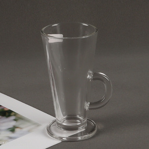 Wholesale 270ml Glass Juice Coffee Mug Glass Drinkware With Handle