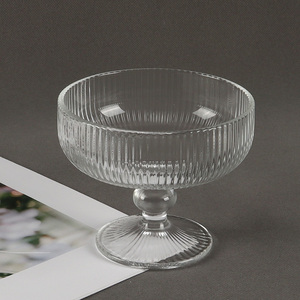 New Arrival 250ml Footed Glass Dessert Cup Glass Ice Cream <em>Bowl</em> for Cocktail