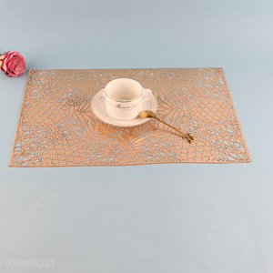 New product golden hollow heat-resistant rectangle place mat