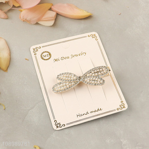 Yiwu market fashionable girls hair accessories alloy diamond-encrusted hairpin