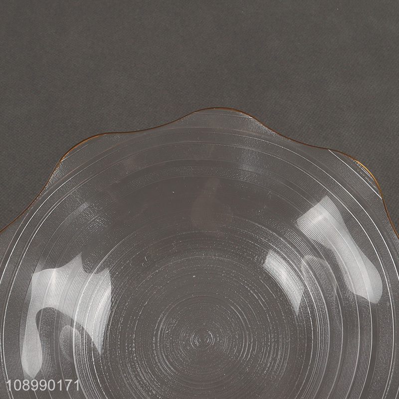 Online Wholesale Gold Brim Glass Fruit Plate for Kitchen Counter Decor