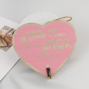 Popular products heart shape wooden hanging ornaments for home decor