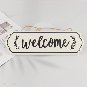 Good sale welcome word wooden hanging ornaments for home restaurant