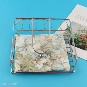 Popular products square stainless steel tissue stand tissue holder