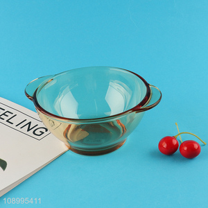 Top selling home restaurant glass tableware bowl with handle