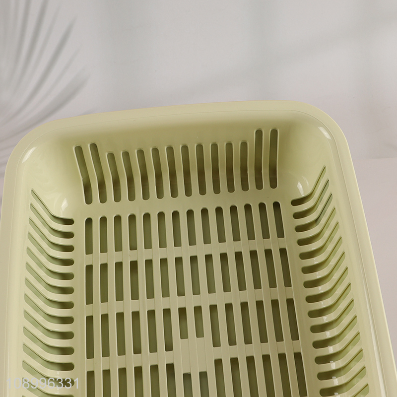 Hot Sale Double-Layer Plastic Fruits Vegetable Washing Basket Kitchen Drain Basket