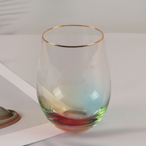 New Product Rainbow Color Glass Cup Juice Wine Cup Drinkware Glasses