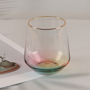 High Quality Rainbow Color Glass Water Juice Milk Cup Drinking Cup