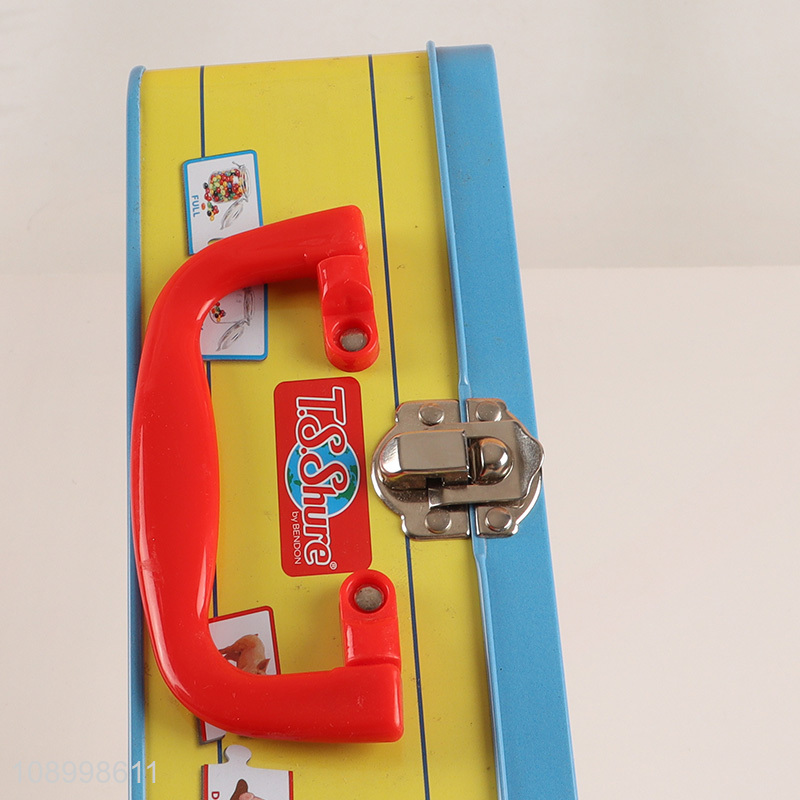 Wholesale Custom Empty Hinge Tin Box Container with Handle & Clasp