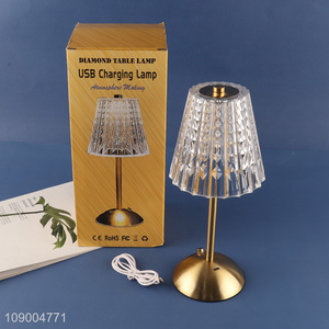 Hot Selling Crystal Table <em>Light</em> 3 Colors Stepless Dimmable Touch  USB Rechargeable Night <em>Light</em>