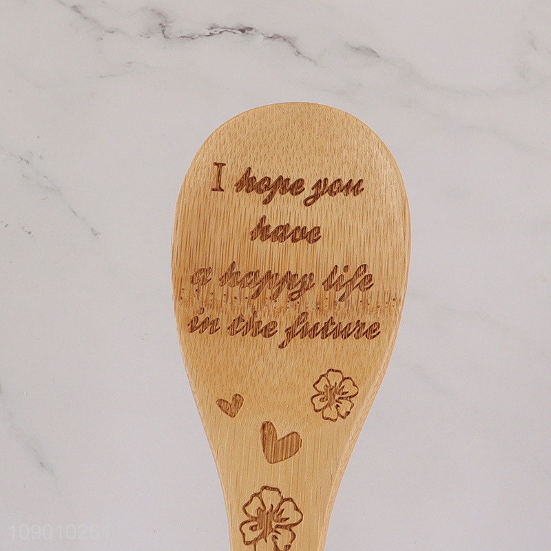 Hot selling kitchen utensils bamboo cooking spatula for home restaurant