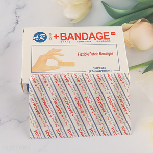 Online Wholesale 100PCS Non-Woven Adhesive Bandages Flexible Fabric Bandages