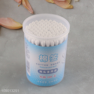 High Quality 100 Pieces Wooden Sticks Cotton Swabs Cotton Buds