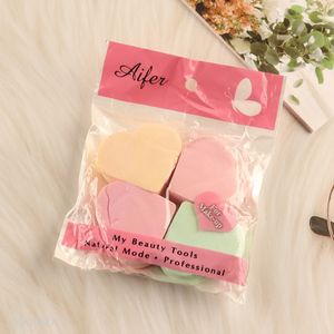 Wholesale 4PCS Heart Shaped Makeup Sponges for Liquid Cream Powder