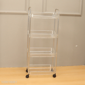 New Arrival 4 Tier Rolling Cart Organizer with Wheels and Handles