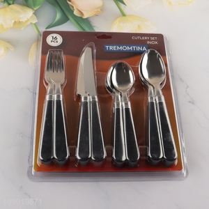 Good Quality 16PCS Stainless Steel Flatware Set with Plastic Handles