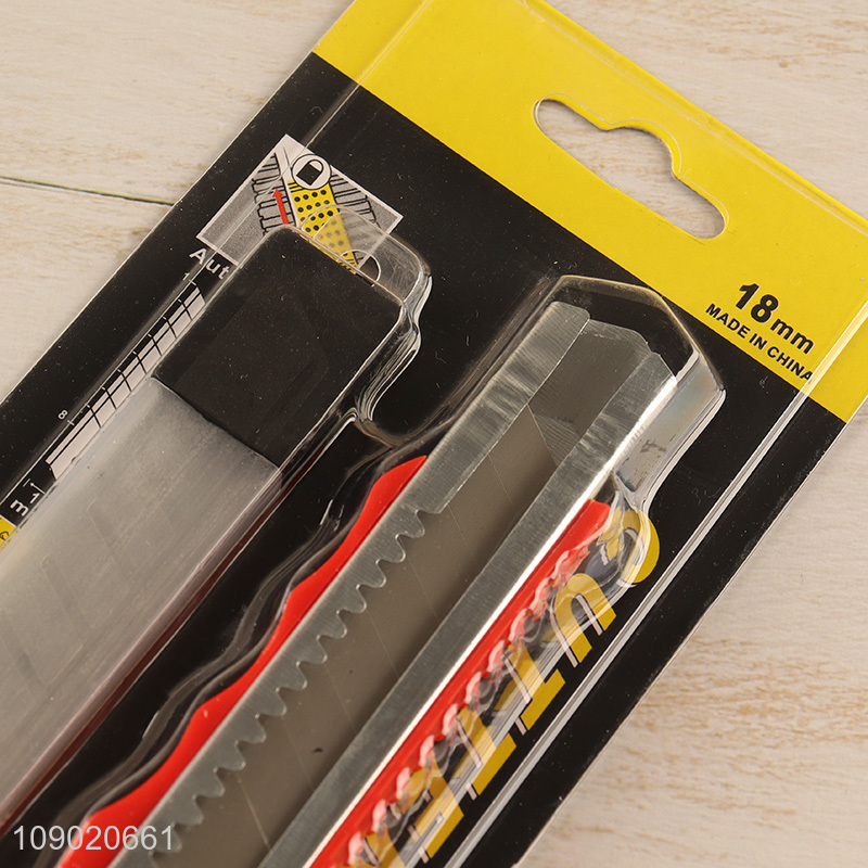 Wholesale 18mm Carbon Steel Utility Knife Retractable Box Cutter for Cartons