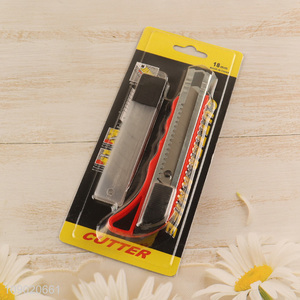 Wholesale 18mm Carbon Steel Utility Knife Retractable Box Cutter for Cartons