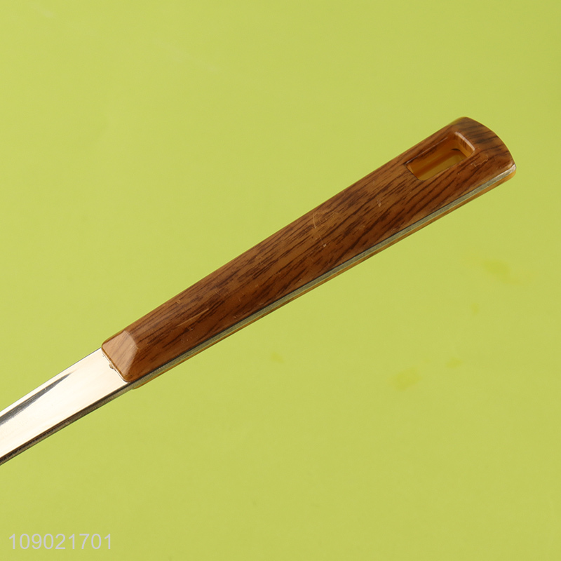 Factory Price Imitation Wood Grain Handle Stainless Steel Basting Spoon