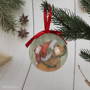 Top products cartoon printed xmas tree hanging ornaments Christmas ball