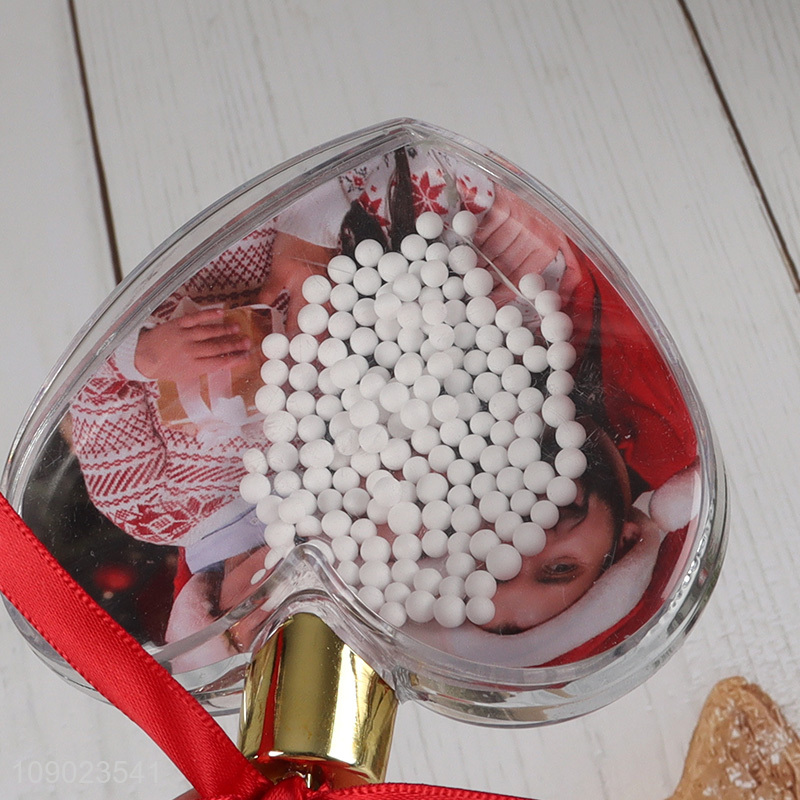 Online wholesale heart shape Christmas decoration mini hanging photo frame ball