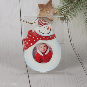 Latest products snowman shape Christmas hanging ornaments photo ball ornaments