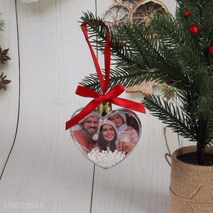 Online wholesale heart shape Christmas decoration mini hanging photo frame ball